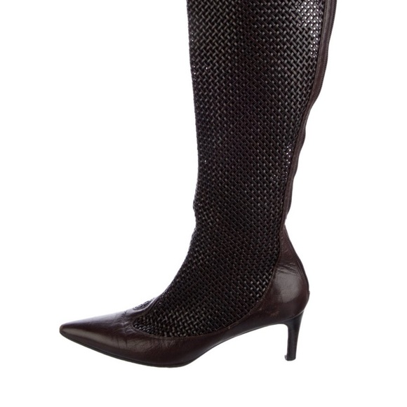 Bottega Veneta Intrecciato Weave Leather Boots - Picture 9 of 15